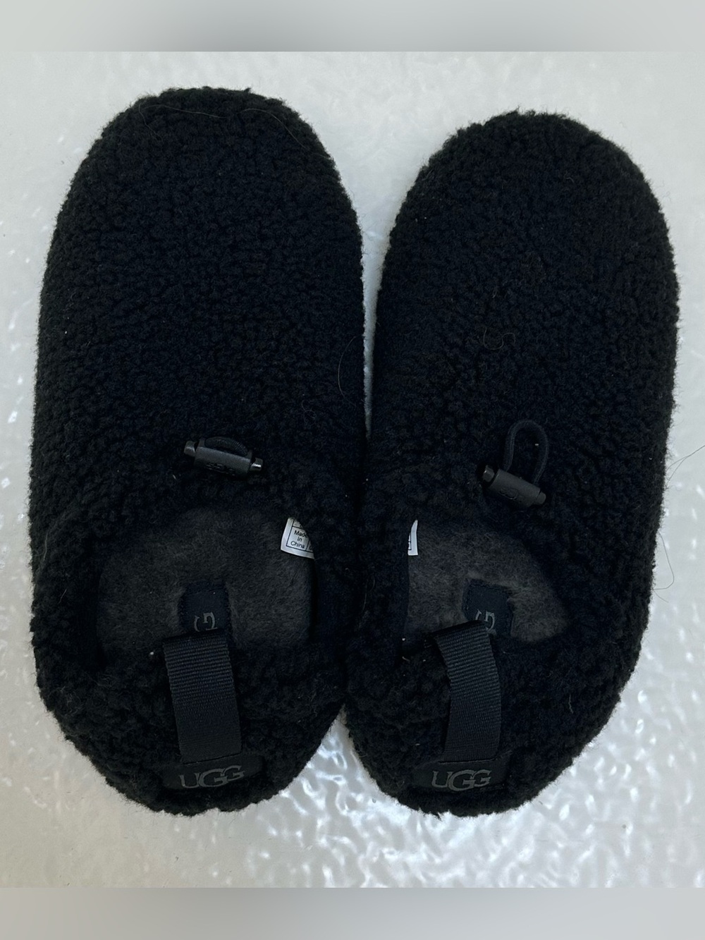 UGG Black Sherpa Toggle Slip-On Slippers